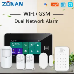 Kits Zonan G60B WiFi GSM Home Burglar Security Alarm System Wireless Touch Keypad Tuya SmartLife App Remote Control Motion Detektor