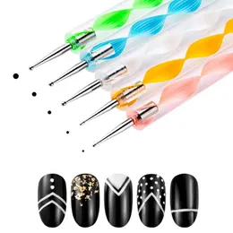 new 2024 1set UV Gel Nail Art Brush Nail Art Dotting Pen Drawing Painting Set DIY Design Nail Art Dotting Tools Manicure Accessories Tips