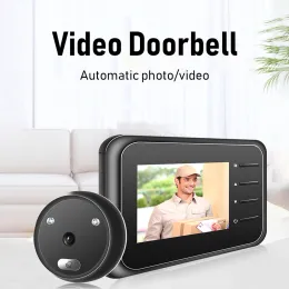 Doorbell 2,4 -calowe wideo Kamera do drzwi wideo Videeeye Auto Record Electronic Ring Noc Widok Widok Drzwi cyfrowe Wejdź