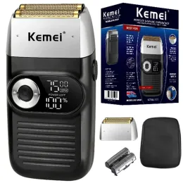 Trimmer Kemei barbeador elétrico para homens Clipper masculino barbeiro aparador de barbeiro profissional barbeador de barbos