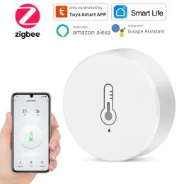 Detector Tuya ZigBee Sensor de temperatura e umidade inteira Casa Link de Link Smart Linkge Sensor de temperatura e umidade sem fio