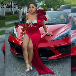 Party Dresses Red Prom For Black Girls 2024 Sweetheart One Shoulder Gowns African Women Evening Dress Vestidos de Gala