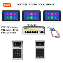 Intercom Smartyiba Poe Switch Tuya Smart Wi -Fi Video Intercom IP Vídeo Phone Phone Senha RFID Access Control System para Villa Apartment