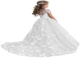 Lace Princess Flower Girl Dresses Vestres de comunhão para meninas sem mangas tule criança vestidos de concurso6733693