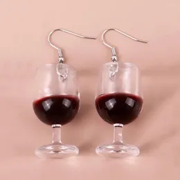 Dangle Earrings Large Red Wine Glasses Acrylic Earring For Women Resin 3D Drink Cup Bottle Drop Funny Creative Jewelry Gifts