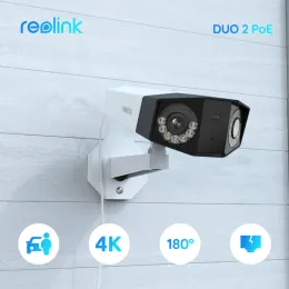 Telecamere Reolink Duo 2 Poe Camera 4K Dual Lens Protezione per la sicurezza esterna PROTEZIONE DI AUTO UMANO DISTAZIONE CAMERA DI SICUREZZA CAMERA CCTV esterna IP