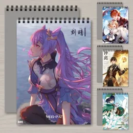 Notizbücher Anime Art Lieferungen Genshin Impact Sketchbooks Keqing Zhongli Sketch Books Arts A4 Hand gezeichnetes Buch Blankes Zeichnungsbuch Kunstpapier