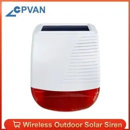 Seren cpvan 110db sem fio sirene solar sirene flash flash sirene à prova d'água para ladrões de segurança em casa Sistema de alarme GSM GSM