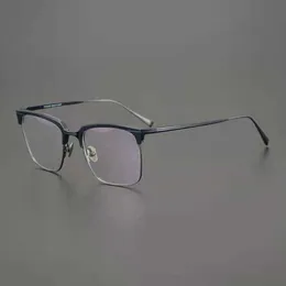 Óculos de sol de designer 10% de designer de luxo Novos óculos de sol masculinos e femininos 20% de desconto em japonês Made Made Ultra-Light Large for Fashion Business Myopia Glasses Frame