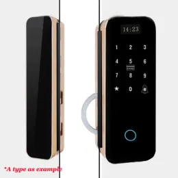 Замок Smart Slind Slind Bock Lock Glass Door Biometric Pyfer Print Code Code Card Дверь Офис/магазин качание замок затвора