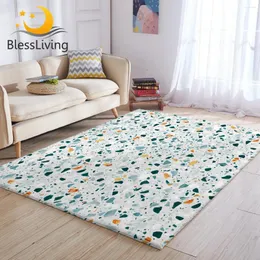 Halılar Blessliving Quartz Alan Halı Oturma Odası Mavi Sarı Mermer Taş Merkezi Modern Modaya Modeli Yatak Odası Halı Çakıl Alfombra 1 PC