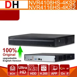 Kayıt cihazı Dahua 8CH 16CH 4K NVR4104HS4KS2 NVR4108HS4KS2 H.265 + Lite Sieciowy Rejestrator Wideo Sistem Monitör Seçimi I Ochrony CCTV Rejestra