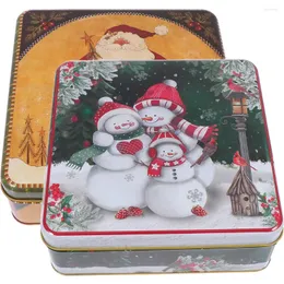 Garrafas de armazenamento Jar Tinplate Cookie Candy Tolder Recipultas de Natal Biscoito O Presente