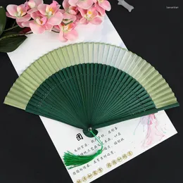 Figurine decorative ventilatori a mano giapponese ventilato di seta classica di seta portatile estate signore in pizzo pieghevole cinese