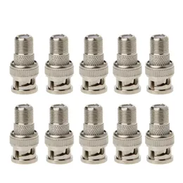 ESCAM 10pcs/set plug maschile BNC a F Adattatore del connettore coassiale per jack femmine per la telecamera CCTV