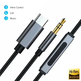 Lautsprecher Realtek ALC4050 USB Typec bis 3,5 mm Jack Männlich DAC Aux HiFi -Audiokabel für Samsung Xiaoomi Huawei Pixel 2 3 4 1+7 Pro Lautsprecher