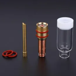 Suits Wp17/18/26 Welding Torch Filter Guide Fluid Protection Collet Gas Lens Kit with Transparent Glass Cup and Tungsten Needle Clip