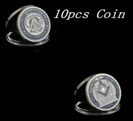 10st Mason Masonic Lodge Masonic Craft Symbols Token Silver Plated Collectible Coin Gift Creative7986330