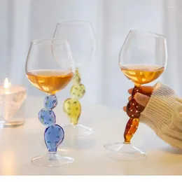 Copos de vinho copo artesanal de vidro vermelho cacho criativo cacto caneca casa doce xícara de xícara branca dando um pequeno presente