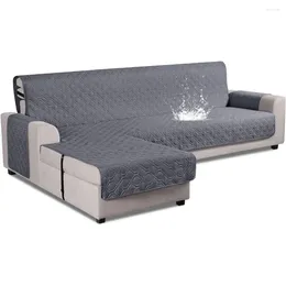 Coperture per sedie divano a sezione aggiornata divano a forma di a forma di slitcover cover di chaise lounge reversibile (grande grigio scuro)