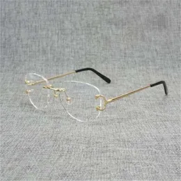 2024 Mäns lyxdesigner Kvinnors solglasögon All-Match Finger Random Square Clear Glass Men Oval Wire Optical Metals Frame Oversize Eyewear Women Eye Reading Glå