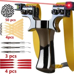 Slingshots Lazer Yardımlı Slingsshot Çift Vidalı Hızlı Sıkıştırma Slingshot Açık Av Çekim Balıkçılık Av Aksesuarları