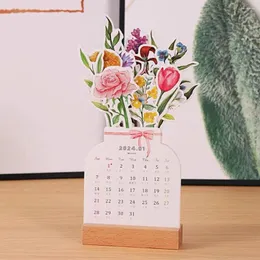 Dekorative Figuren 2024 Bloomy Flowers Schreibtisch Kalender Weites Range -Anwendungen für Wohnzimmer