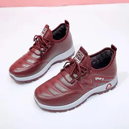 Stivali scarpe sportive femminili invernali più velluto neve impermeabile non slip caviglia casual pizzo in alto 2024 moda