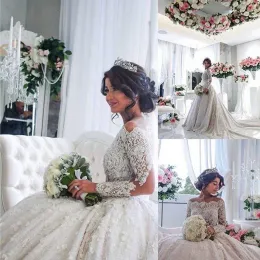 Платья романтические бальные платья свадебные платья с длинными рукавами кружевные свадебные платья невеста 2016 Варнидо де Нойва Принцеса
