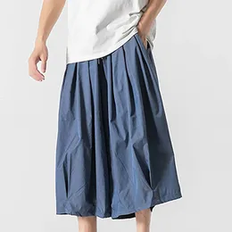 Pantaloni da uomo pantaloni a larga gamba dritta tasca elastica ascesa e largo sottile spiaggia estiva casual per casa vacanza maschile hombre