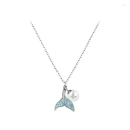 Colares pendentes 925 Sterling Silver agulha Pérola de peixe Fish Shape Fashion Chegada Acessórios para mulheres meninas