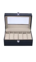 2018 Hochqualität 6 Slots Armband Watch Display Box Schmuck Aufbewahrungsorganisator mit Cover Watch Hülle Schmuckschachtel2999549