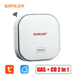 Detector Konlen Tuya Smart Life Natural Gasa Co Vapa Detector de monóxido de carbono Wi -Fi Ch4 Methane Combustible Fakage Coal Home Sensor