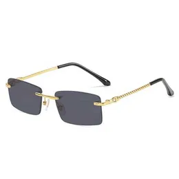 2024 10% Rabatt auf Luxusdesignerin neuer Sonnenbrille für Männer und Frauen 20% Rabatt auf männliche gebratene Teig -Twist -Frameless Lady's Tide Rahmen optische Rahmenbrillen.
