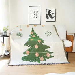 Decken Nordische Weihnachtswurf Decke Stricker Jacquard Tree Office Nickerchen Freizeit für Betten Sofa Deckel Weiches Weihnachtsfest Deken