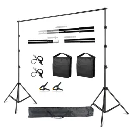 Sistema de suporte à fotografia de fones de ouvido Kits de estúdio de cenário ajustável Kits Chromakey Green Screen Fard Fard Background Stand Stand