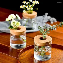 Vasen kreative runde Glasvase für hydroponische Pflanzen Multifunktionelle kleine Rosenblüten Mikrolandschaft ökologisch