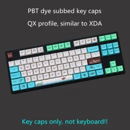 Fall 1 Ställ PBT -färgämne Subbed Key Cap för MX Switch Mechanical Keyboard QX XDA Profil Keycaps för djurskorsning av nyckelkåpor