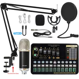 Microfones Condenser Microfone Pacote Kit de placa de som com suspensão de microfone ajustável Arm de tesoura Profissional Studio sem fio microfone de karaokê