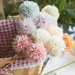 Flores decorativas 5pc Flower artificial Dandelion Cabeça única Manual de simulação manual de bricolage cena de casamento de buquê de suporte