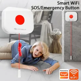 Button Tuya Smart Life App Waterproof WiFi Wireless SOS Emergency Button Alarm Home Burglar Alarm Sensor 2.4G Panikknapp