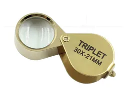 Przenośna 30x Power 21 mm Jubilers Magom Gold Eye Loupe Jewelry Store z najniższym powiększaniem z wykwintnym pudełkiem 4360428