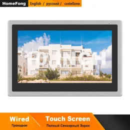 Дверные звонки Homefong Wired Video Introcm Monitor 10 -дюймовый сенсорный экран поддержка AHD Дверная Кололл Наружная камера подключенная запись