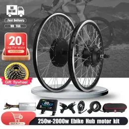 Lights Electric Bicycle Conversion Kit 36V 350W 500W 48V 1000W 1500W 2000W Brushless Wheel Hub Motor 1629Im 700C för EBIKE MOTOR KIT