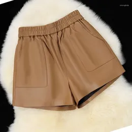 Women's Shorts Women Fashion Genuine Leather Shorts.soft Real Sheepskin Shorts.Daily Quality Casual Lady Shorts.Young