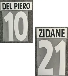 1996 1997 Retro 21 Zidane 10 Del Piero Nameset Printing Iron on Transfer Badge3118767