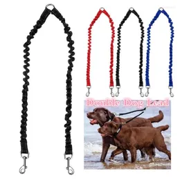 Dog Collars LM Double Coupler Twin Lead 2 Way For Two Pet Dogs Walking Leash Safety Chain Collar