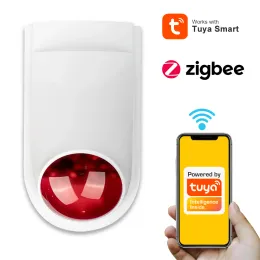 Sirena tuya zigbee sirena sirenera allarme di sicurezza della sirena smartlife strobo lampeggiante per la luce del gate avvertimento di sicurezza strobo automobilistica