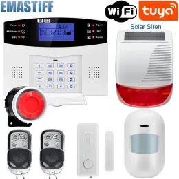 コントロールEmastiff Tuya Smart WiFi GSM Alarm System Burglar Alarm 433MHz Wireless Wired ZoneリンクAlexa Google Motion Sensor IPカメラ