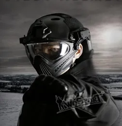 WoSport Nytt utomhusverktyg Taktisk hjälm med mask för Airsoft Paintball CS WarGame Motorcykelcykeljakt Taktisk utrustning4030535